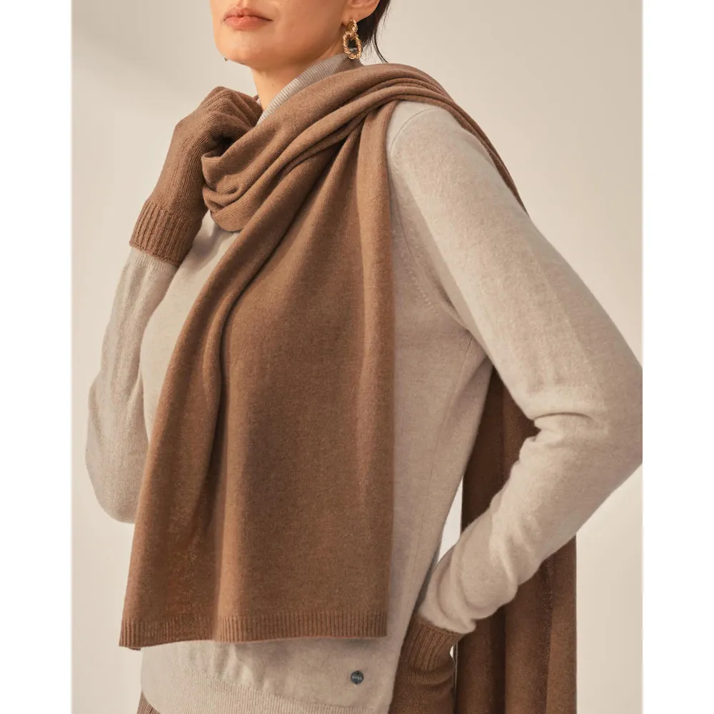 100% Pure Cashmere Scarf for Women Lightweight Fine Knit Scarves Ultra Soft | Luxury from inner Mongolia