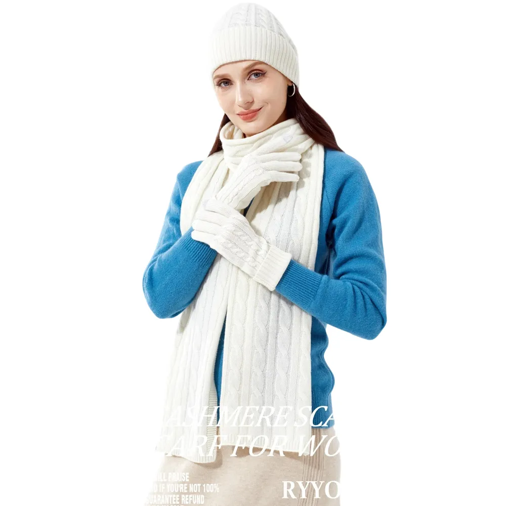 Premium Winter Warmth Cashmere Three Piece Set Winter Accessories Set