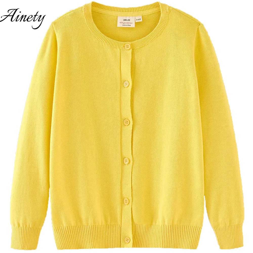 Kids Cotton Sweater Knitted Sweater Cardigan Button Front School Wear Garment