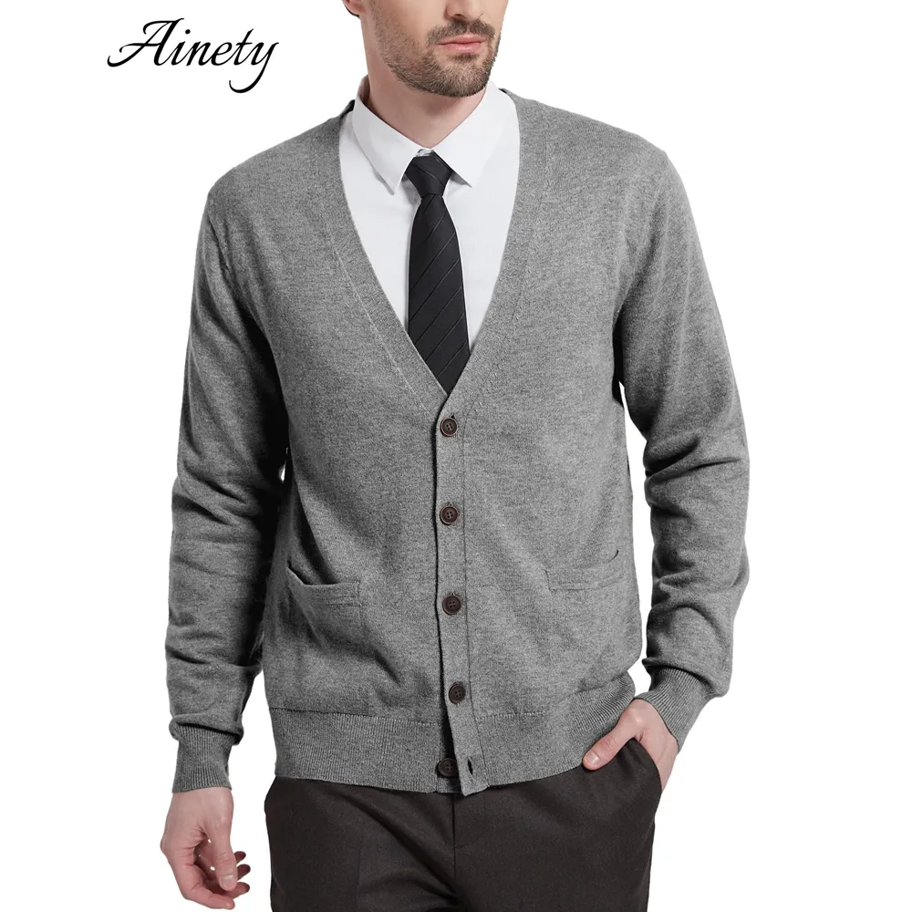 Source Manufacturer Knitwear Men Clothing Wool Cardigan Sweater V Neck Knitted Sweater