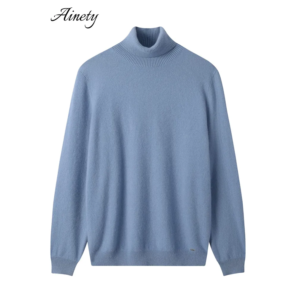 Classic Knitwear Cashmere Sweater Turtleneck Men Sweater Soft Touch Long Sleeve Knitwear