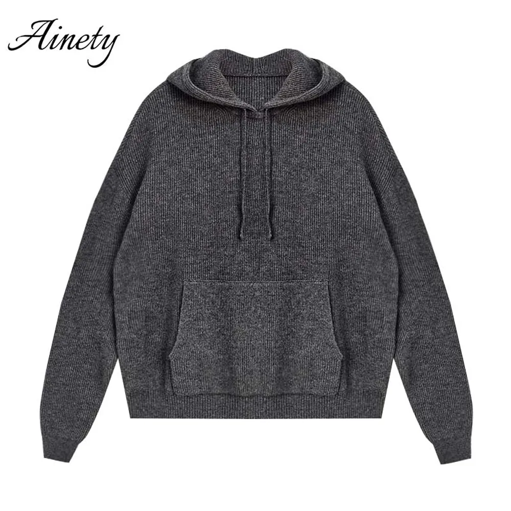 Premium Knitwear Men 100% Cashmere Hoodie Sweater Long Sleeve Casual Pullover Design