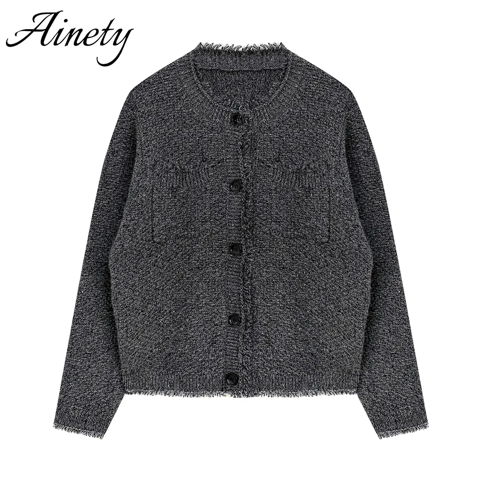 Premium Quality Knitwear Women 100% Cashmere Sweater Button Front Cardigan Long Sleeve