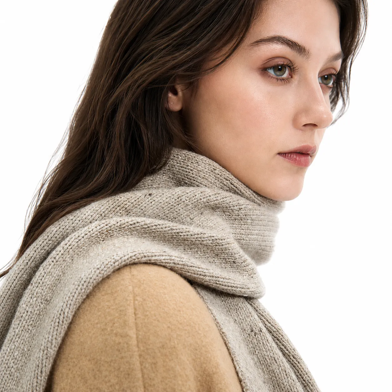 Cozy Women Clothing Soft Textured Knitwear Scarf for Autumn Winter Outfits